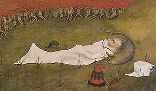 Osa Hugo Simbergin maalauksesta King Hobgoblin Sleeping. Kuva: http://commons.wikimedia.org/, Google_Art_Project