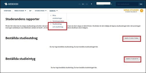 Beställ studieutdrag